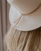 Light brown doubled flat vegan suede band |  Hatband |  Reverie Hats.